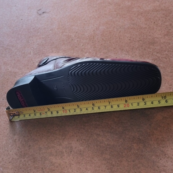 Rieker Kendra Ruched Slouch Burgundy Leather Ankle Boots ๐ข๐ - Picture 6 of 9